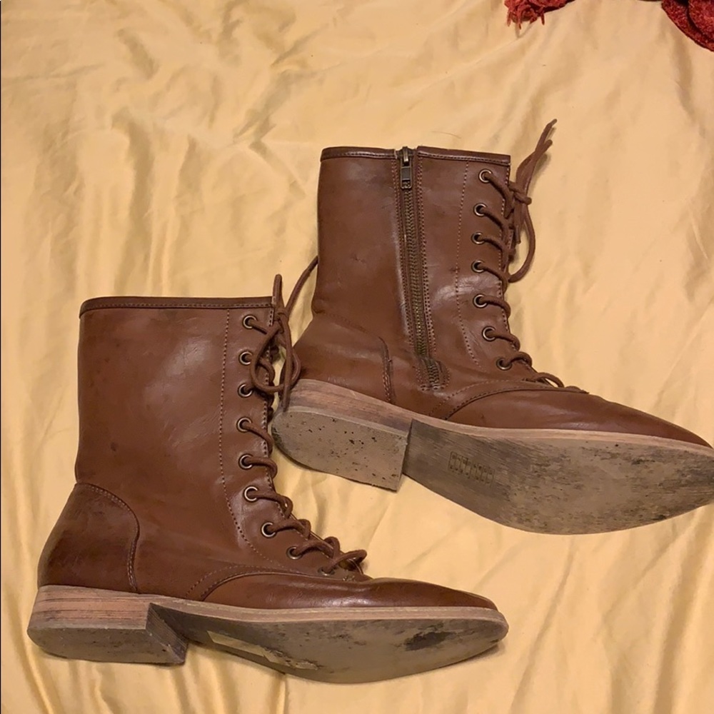 Light brown combat boots